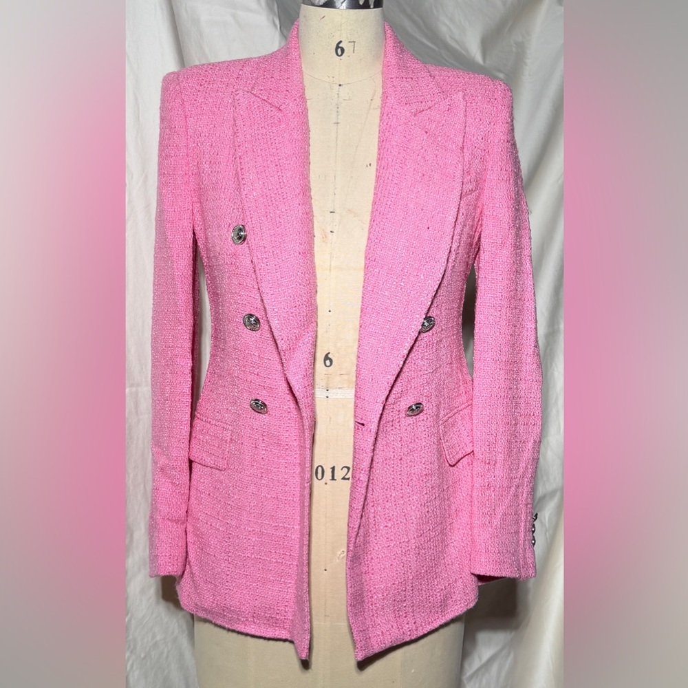 Zara Pink Textured Blazer